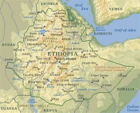 The Above Map Shows The Modern Day Country Of Ethiopia Which Before
