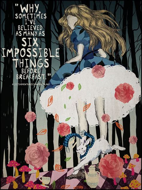 Alice In Wonderland Six Impossible Things Quote Poster Alice In