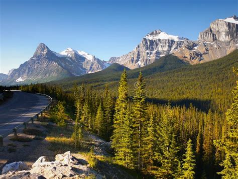 Banff Icefield Parkway Canadian Rockies Stock Photo Image Of Panorama