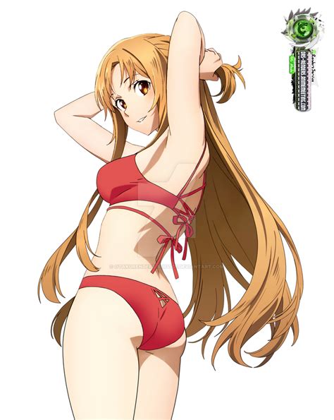 Sword Art Online Asuna Yuuki Red Sport Bikini Png By Otakurenders