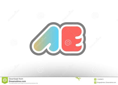 Orange Pastel Blue Alphabet Letter Ae a E Logo Combination Icon Stock ...