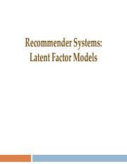 RecSys Pdf Recommender Systems Latent Factor Models Latent