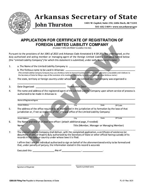 Arkansas Foreign Corporation Registration Llc Bible