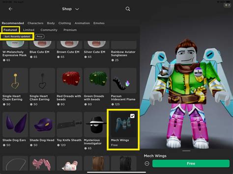 How To Get The Mech Wings Free Avatar Item On Roblox Ios And Pc Pro