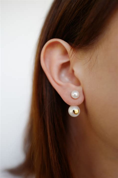Heart Double Pearl Earring - NINA KASTENS