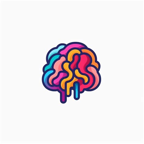 Premium Ai Image Flat Color Brain Logo Vector