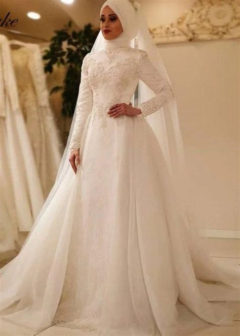 Sammlung von sundus yahya • zuletzt aktualisiert: Elegant Long Sleeve O Neck Muslim Wedding Dress Islamic ...