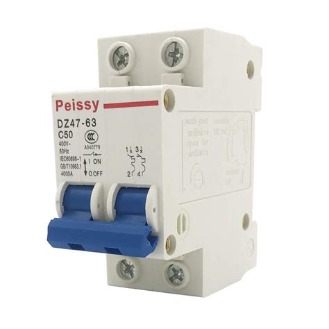 Buy Peissy Din Rail Circuit Breaker Low Voltage 50a 400v 2 Pole