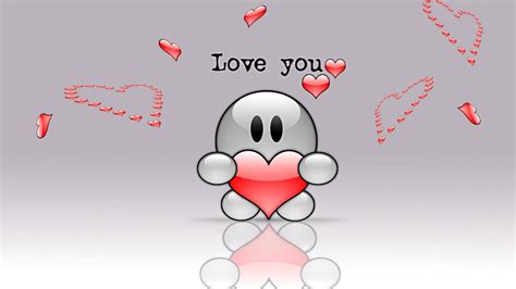 Download Love Cartoon Many Hearts Wallpaper