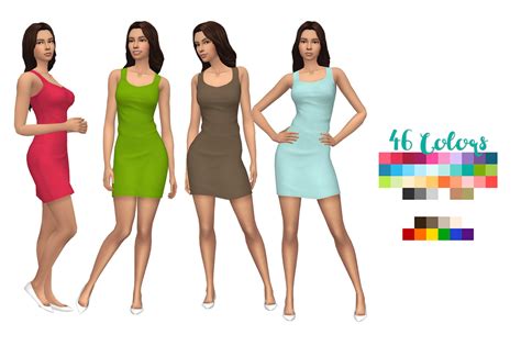 My Sims 4 Blog Tank Dress In 46 Recolors By Deelitefulsimmer