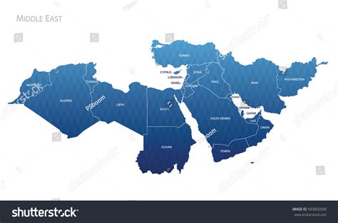 Abstract Map Middle East Vector Stock Vector Royalty Free 593002058