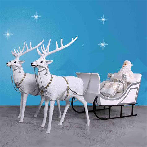 Santa Sleigh And Reindeer Indoor Decoration 6 Foot Long Christmas Inflatable Santa On Sleigh