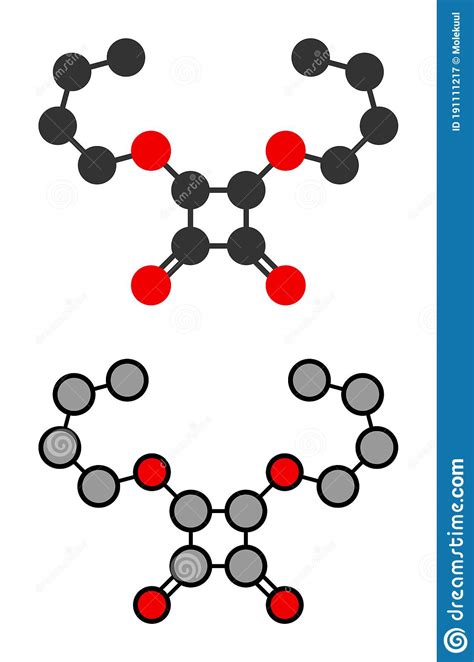 Squaric Acid Dibutyl Ester Drug Molecule 3d Rendering Atoms Are
