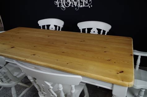 6ft Country Pine Farmhouse Table 6 Beech Fiddleback Chairs Painted
