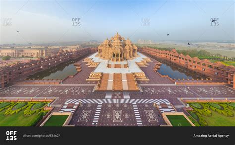 Aerial View Of Swaminarayan Akshardham The Worlds Largest Hindu