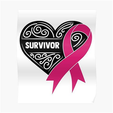 Breast Cancer Survivor Pink Ribbon Awareness Chemo Mastectomy Poster