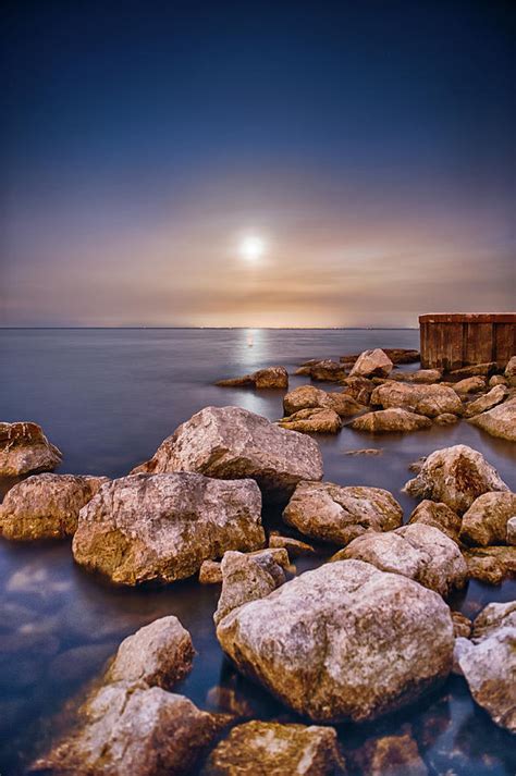 Moonrise Over Lake Ontario By Insight Imaging