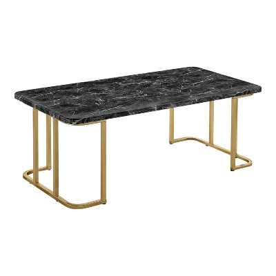 Trillick Faux Marble Top Coffee Table Gold Black Mibasics Target