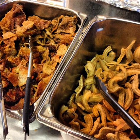 Even though bill's has grown into an 850 seat restaurant. Pork skins chips and cracklings on the buffet at Bill ...