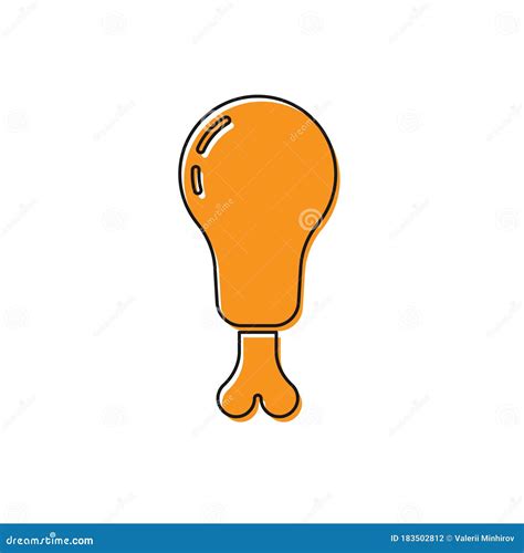 Orange Chicken With Chick Pecking Flat Vector Illustration Domestic