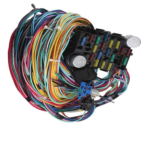 21 Circuit Wiring Harness Kit 18 Fuse Universal For Hot Rod Wiring