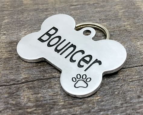 Dog Bone Tag Engraved Pet Tag Tag For Dog Collar Pet Id Etsy