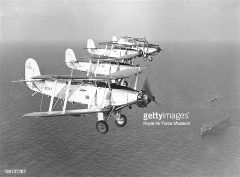 Blackburn Baffin Aircraft Of 811 Squadron Flying In Formation Above