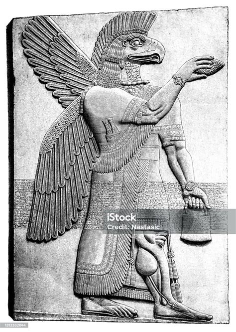 Assyrian Eagleheaded Protective Spirit From Nimrud Temple Of Ninurta