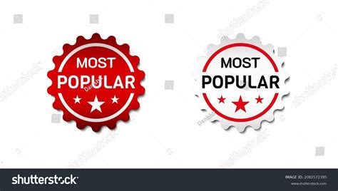 Most Popular Label Sticker Commercial Red Stock Vector Royalty Free