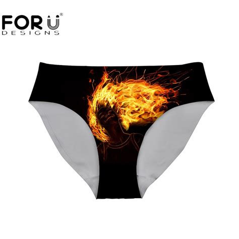Forudesigns Black 3d Printing Underwear Women Seamless Comfort Panties
