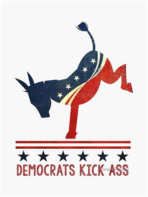 Democratic Donkey Democrats Kick Ass Retro T Vinyl