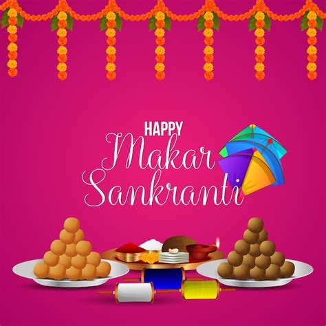 Premium Vector Happy Makar Sankranti Greeting Card
