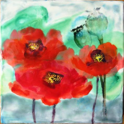 Red Poppies Original Encaustic Painting Amy By Tangerineseeds 11000