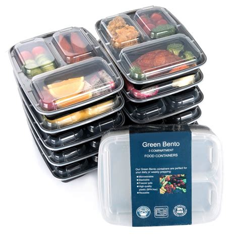 3 Sections Microwavable Reusable Freezer Safe Meal Prep Food Storage Containers Best Meal