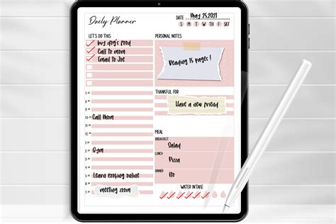 Digital Daily Planner For Goodnotes Daily Page Insert Pdf Etsy