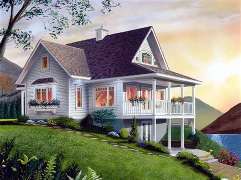Living at the lake is about enjoying the outdoors, so large porches and decks are an essential design elements integrated into most of our lakefront. Country House Plans Small Cottage Small Lake Cottage House ...