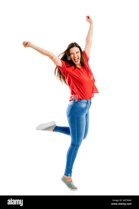 Girl Jumping For Joy