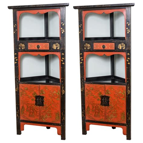 Pair Of Oriental Corner Cabinets On Antique Row West Palm Beach
