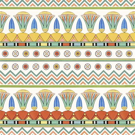 Egyptian Ornamental Seamless Pattern Background Premium Vector Rawpixel