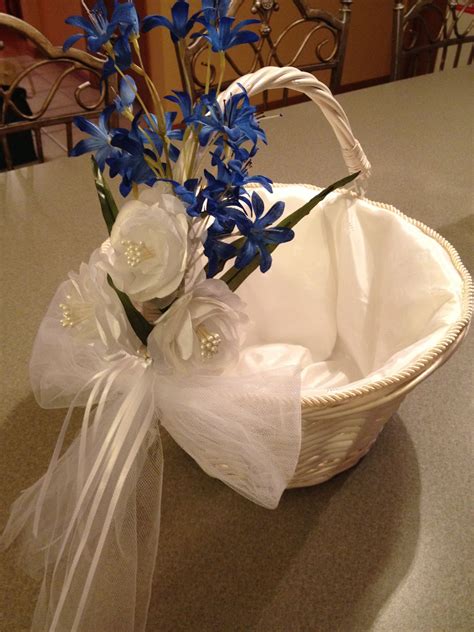 Flower Girl Basket A Touch Of Blue To Match Girls Dresses Flower