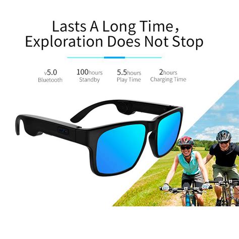 Bone Conduction Wireless Bluetooth 5 0 Smart Glasses Stereo Headset Polarized Sunglasses Can Be