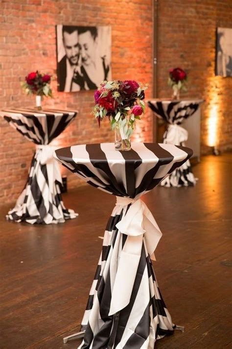 Black White Tablecloth Stripe Kate Spade Etsy Wedding Table Linens Cocktail Table Decor