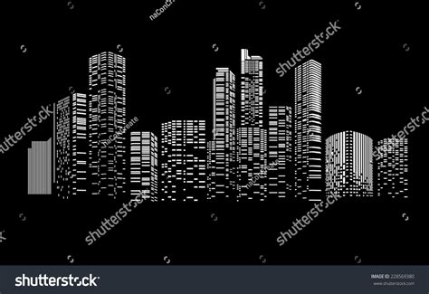 Vector Design Eps10 Building And City Illustration At Night City