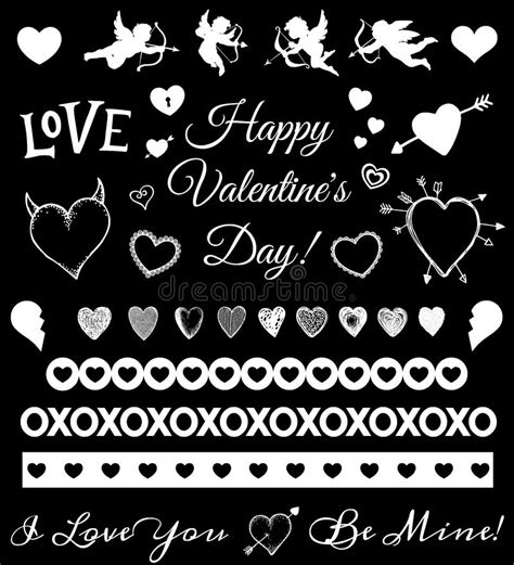 Valentines Day Love Theme Collection Icons Clipart Stock Illustration