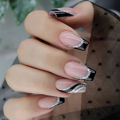 Get Classy With Gel Nails Featuring Black Tips A Chic Look For Any