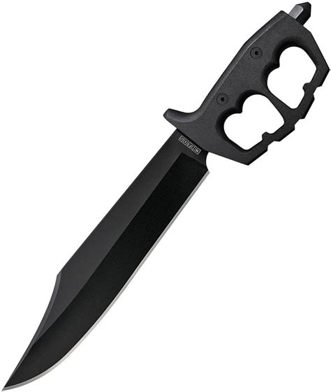 Cold Steel Chaos Bowie Fixed Blade Knife Black Alum Handle Plain Black