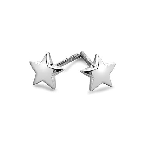 Night Star Studs E29611 925 Sterling Silver Star Earrings Silver