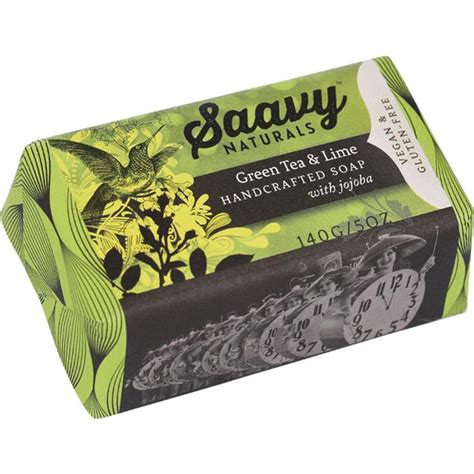 Saavy Naturals Natural And Organic Bar Soap Green Tea And Lime 5 Oz