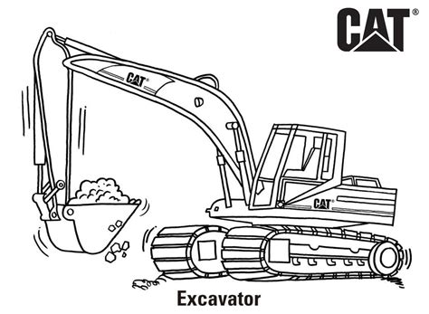 Excavator Coloring Page For Kids