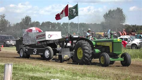 John Deere 830 Tractor Pulling At An Antique Tractor Pull Competition